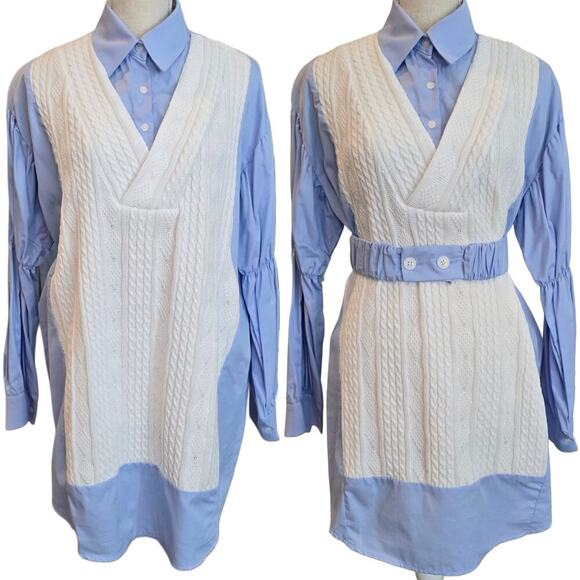 Storets Blue Knit Shirt Dress Sz. S/M - Picture 1 of 9